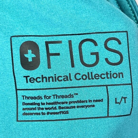 Figs Livingston Scrub Pants Womens L Tall Teal Straight Medical Nurse Uniform - Picture 4 of 5